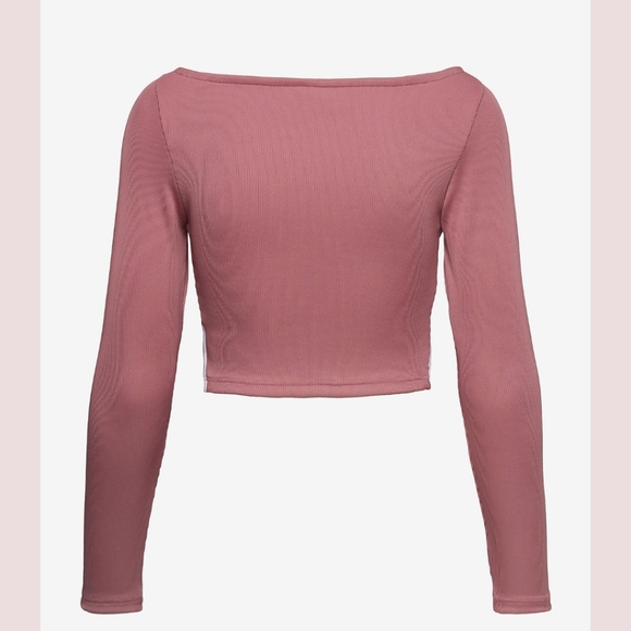 🆕Puma | Classics Ribbed Long Sleeve Cropped Top Dusty Rose Pink Size Large - Picture 5 of 5